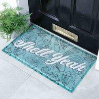 Artsy Doormats Blue Shell Yeah Doormat 70 X 40Cm , Blue