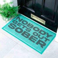 Artsy Doormats Blue Nobody Gets Out Sober Doormat 70 X 40Cm , Blue