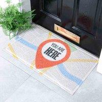 Artsy Doormats Multi You Are Here Doormat 70 X 40Cm , Multi