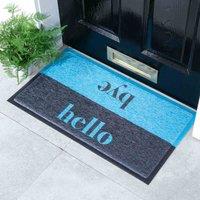 Artsy Doormats Blue Hello Bye Doormat 70 X 40Cm , Blue