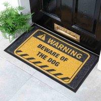 Artsy Doormats Yellow Beware Of The Dog Doormat 70 X 40Cm , Yellow