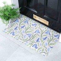 Artsy Doormats Blue Bluebells Pattern Doormat 70 X 40Cm , Blue
