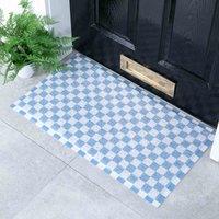 Artsy Doormats Blue Blue Check Doormat 70 X 40Cm , Blue