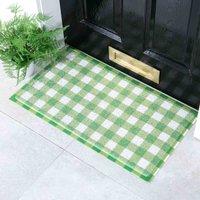Artsy Doormats Green Green Gingham Doormat 70 X 40Cm , Green