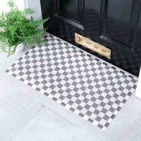 Artsy Doormats Grey Grey Check Doormat 70 X 40Cm , Grey
