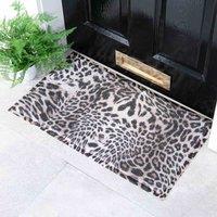 Artsy Doormats Grey Grey Leopard Print Doormat 70 X 40Cm , Grey