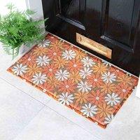 Artsy Doormats Orange Happy Flowers Doormat 70 X 40Cm , Orange