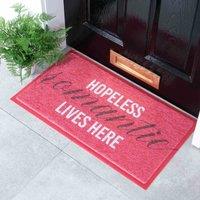Artsy Doormats Pink Hopeless Romantic Lives Here Doormat 70 X 40Cm , Pink