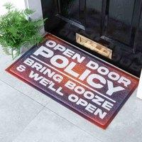 Artsy Doormats Multi Open Door Policy Bring Booze Doormat 70 X 40Cm , Multi