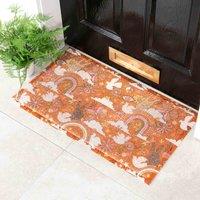 Artsy Doormats Orange Peace Pattern Doormat 70 X 40Cm , Orange