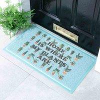 Artsy Doormats Blue Home Are Where The Plants Are Doormat 70 X 40Cm , Blue