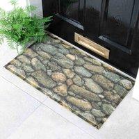 Artsy Doormats Brown Stone Pattern Doormat 70 X 40Cm , Brown