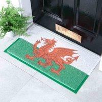 Artsy Doormats Multi Welsh Dragon Flag Doormat 70 X 40Cm , Multi