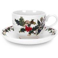 Portmeirion The Holly And The Ivy Set Of 6 Teacups & Saucers, Cream