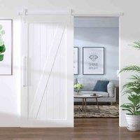 vidaXL Sliding Door Hardware Kit 200cm Steel White, White