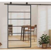 vidaXL Sliding Door With Hardware Set ESG Glass&aluminium 102X205cm, Black