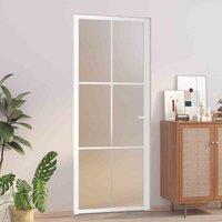 vidaXL Interior Door 83X201.5cm White Matt Glass And Aluminium, White