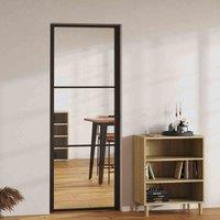 vidaXL Interior Door ESG Glass And Aluminium 76X201.5cm Black, Black
