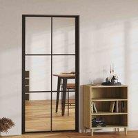 vidaXL Interior Door ESG Glass And Aluminium 102.5X201.5cm Black, Black
