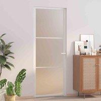vidaXL Interior Door 76X201.5cm White Matt Glass And Aluminium, White