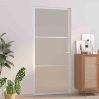 vidaXL Interior Door 93X201.5cm White Matt Glass And Aluminium, White