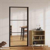 vidaXL Interior Door ESG Glass And Aluminium 102.5X201.5cm Black, Black