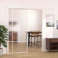 vidaXL Sliding Door Frosted ESG Glass and Aluminium 90x205 cm White, White