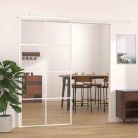 vidaXL Sliding Door ESG Glass and Aluminium 102.5x205 cm White, White