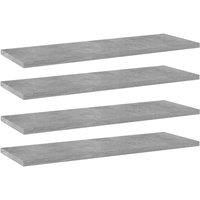 vidaXL Bookshelf Boards 4 Pcs Concrete Grey 60X20X1.5cm Engineered Wood, Grey