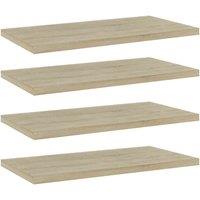 vidaXL Bookshelf Boards 4 Pcs Sonoma Oak 40X20X1.5cm Engineered Wood, Brown