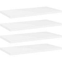 vidaXL Bookshelf Boards 4 Pcs White 40X20X1.5cm Engineered Wood, White