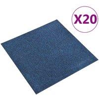 vidaXL Carpet Floor Tiles 20 Pcs 5 M 50X50cm Dark Blue, Blue
