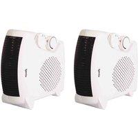 Igenix 2Kw Upright Flat Fan Heater White 2 Pack , White