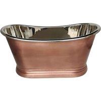 B C Designs BC Designs 1500Mm Boat Bath - Antique Copper Outer Nickel Inner Antique Copper Nickel, Multi