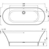 B C Designs BC Designs Verdicio Bath 1680 X 700 Polished White, White
