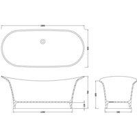 B C Designs BC Designs Wivenhoe Bath 1800 X 820 Polished White, White