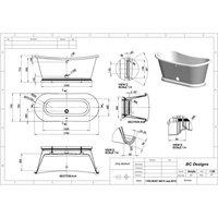 B C Designs BC Designs 1700Mm Boat Bath With Aluminium Plinth White, White