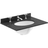 B C Designs BC Designs 600Mm Single Bowl Marble Top 3Th Black, Black