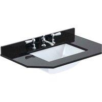 B C Designs BC Designs 750Mm Single Bowl Angled Marble Top 3Th Black, Black