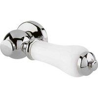 B C Designs BC Designs Lever Handle For Close Coupled Low Level Cistern Chrome White, Multi