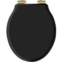 B C Designs BC Designs Victrion Black Matt Toilet Seat S Close Brushed Gold, Gold