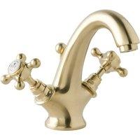 B C Designs BC Designs Victrion Crosshead Mono Basin Mixer Brushed Gold, Gold