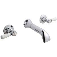 B C Designs BC Designs Victrion Lever 3Th Wall Basin Filler Chrome, Silver