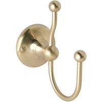 B C Designs BC Designs Victrion Double Robe Hook Brushed Gold, Gold