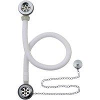 B C Designs BC Designs Plug & Chain Concealed Bath Waste Chrome, Silver