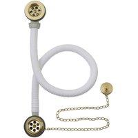 B C Designs BC Designs Plug & Chain Concealed Bath Waste Brushed Gold, Gold