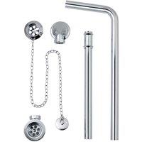 B C Designs BC Designs Plug & Chain Exposed Bath Waste Chrome, Silver