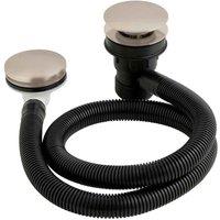 B C Designs BC Designs Push Down Concealed Bath Waste Brushed Nickel, Silver