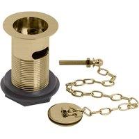 B C Designs BC Designs Basin Waste With Plug And Link Chain Brushed Gold, Gold