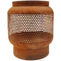 Ivyline Tall Buttermere Basket Outdoor Fire Pit Rust H51cm W45cm, Brown